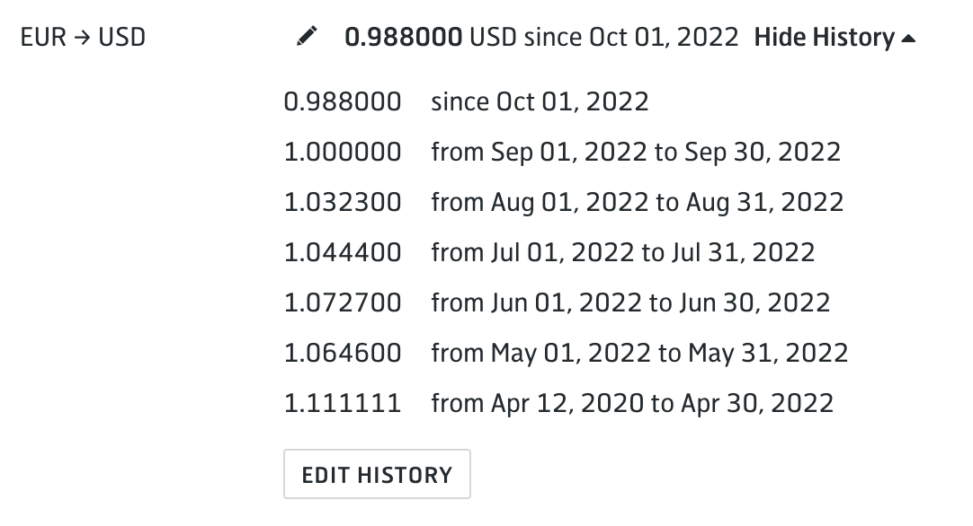 Sep. 3, 2022 - Improved Currency Exchange Rates UI – Metric AI Help